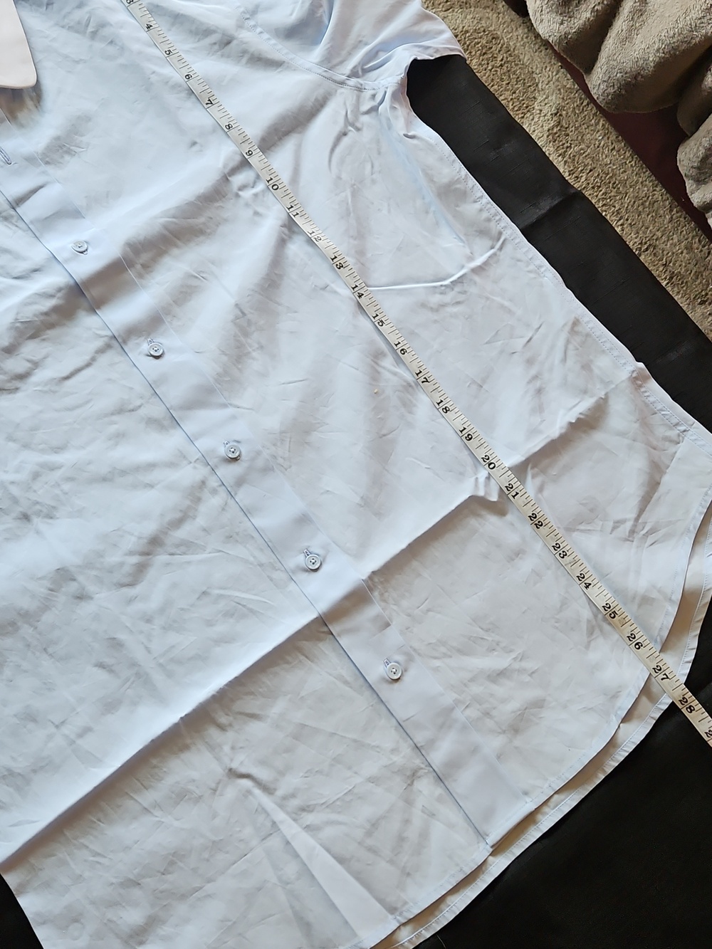Sandro Light Blue Dress Shirt with White Collar - Picture 14 of 16
